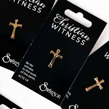 Lapel Pin Flared Cross Gold