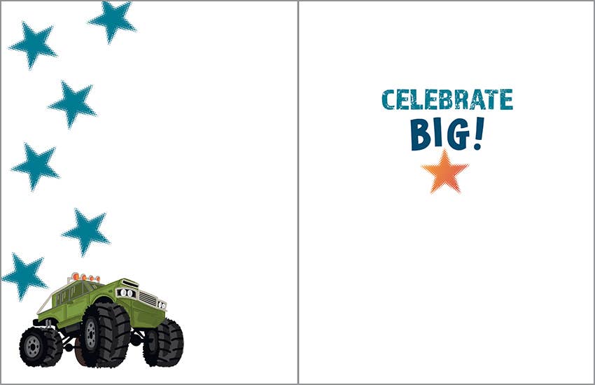 Birthday Greeting Card - Monster Truck-Kids