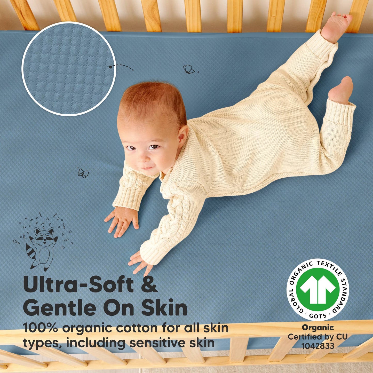 2-pk Quin Protect+ Waterproof Crib Mattress Protector Cover