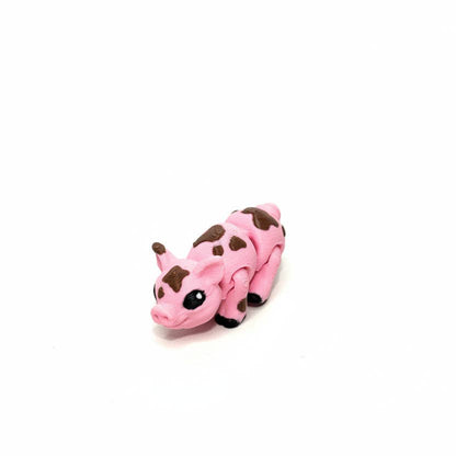 Pig With Dirt • Mini 3D Printed Articulated Animal • Flexi Animals • Pocket Pets • Pocket Pals • Desk Pets*