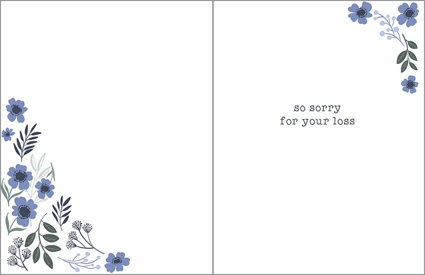 Sympathy Card - Deepest Blue Flowers