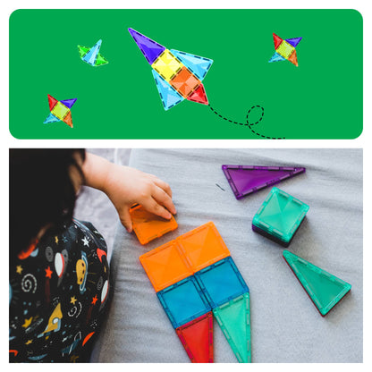 PicassoTiles 60pc Travel Size Magnetic Tile Building Set