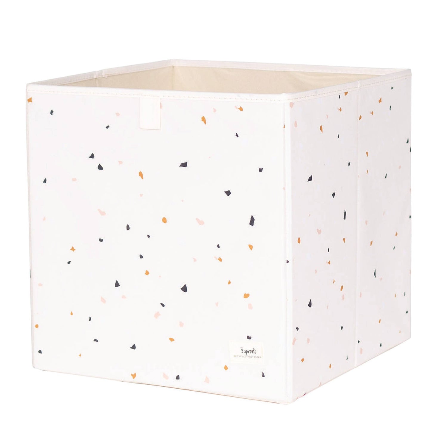 Recycled Fabric Storage Cube - Terrazzo Colors: Light Gray Terrazzo