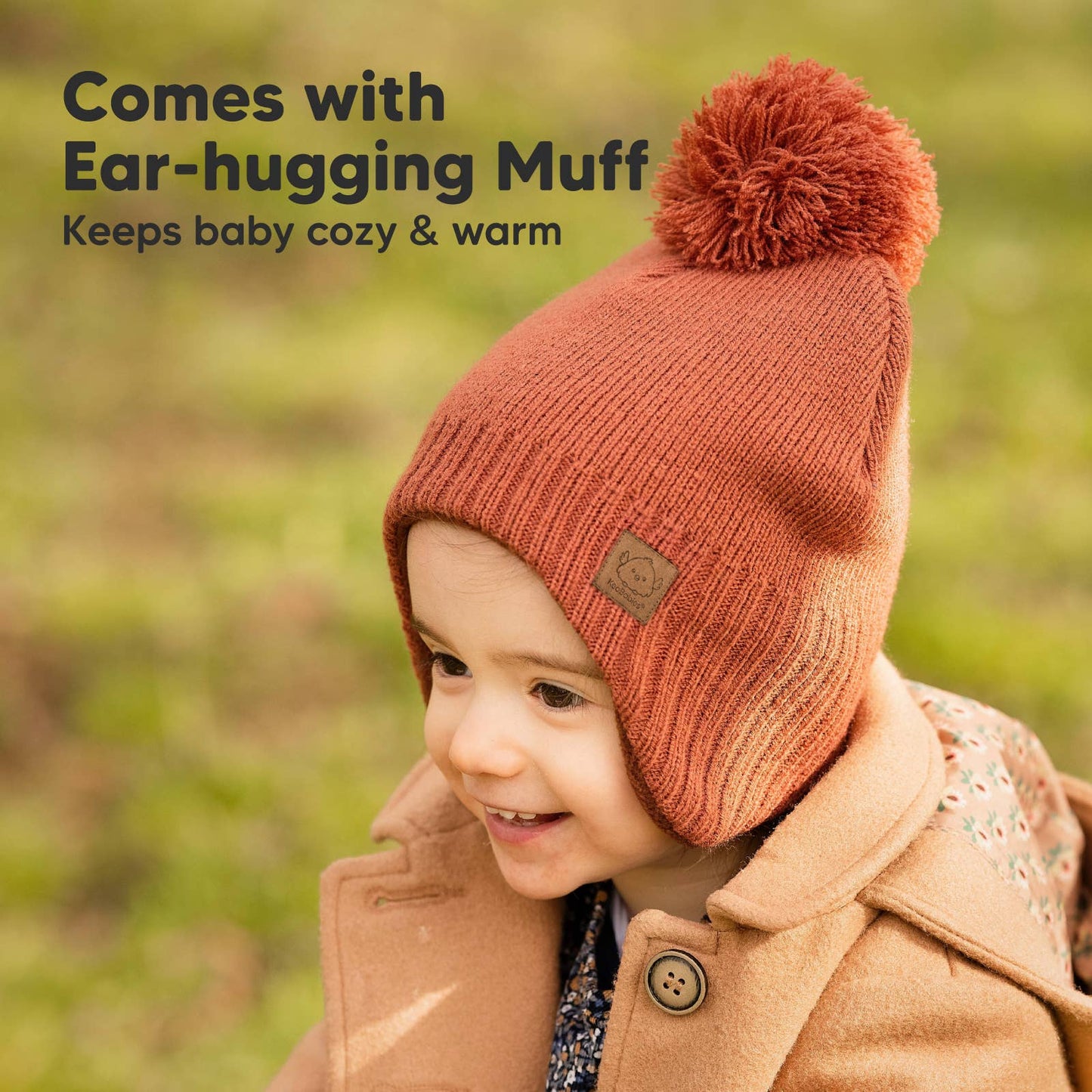 KeaBabies Muff Baby Beanie for Newborn Baby Boys and Girls: Clay