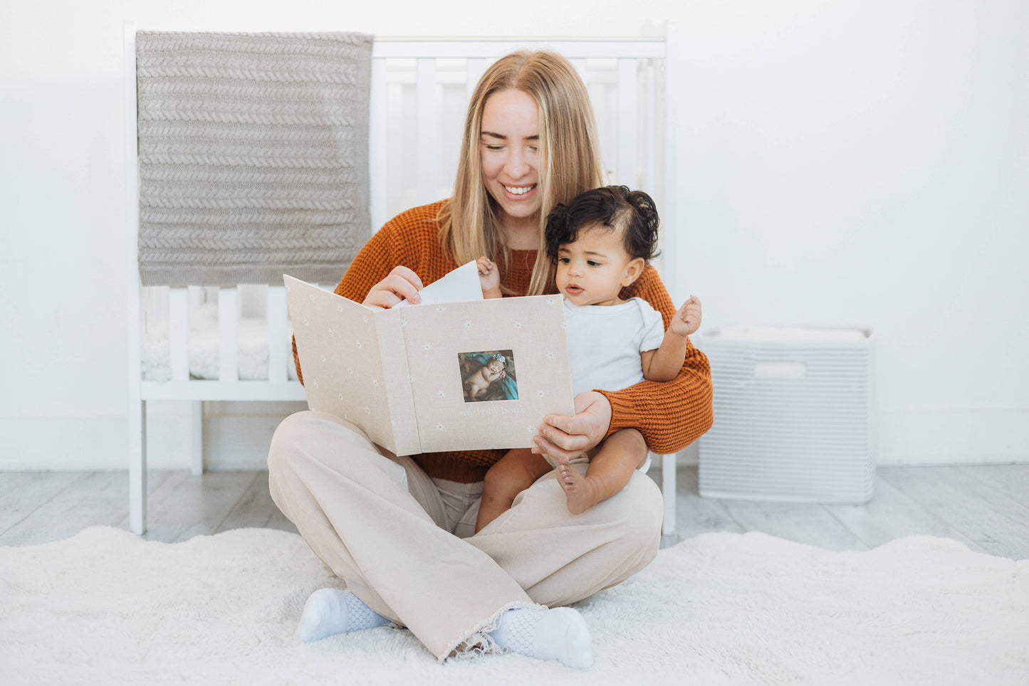 Daisy Print Square Baby Memory Book