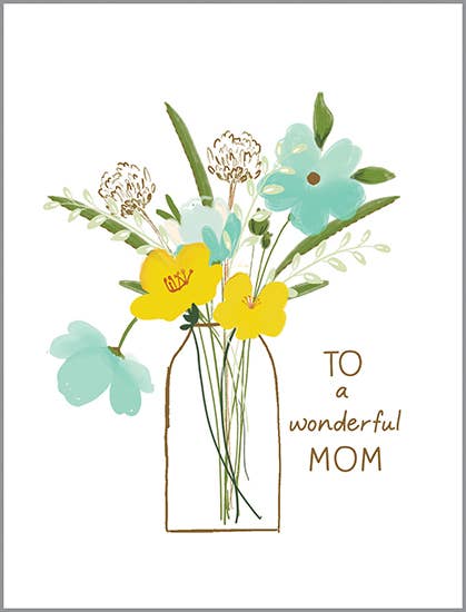 Mother's Day Greeting Card - Yellow Flower Vase