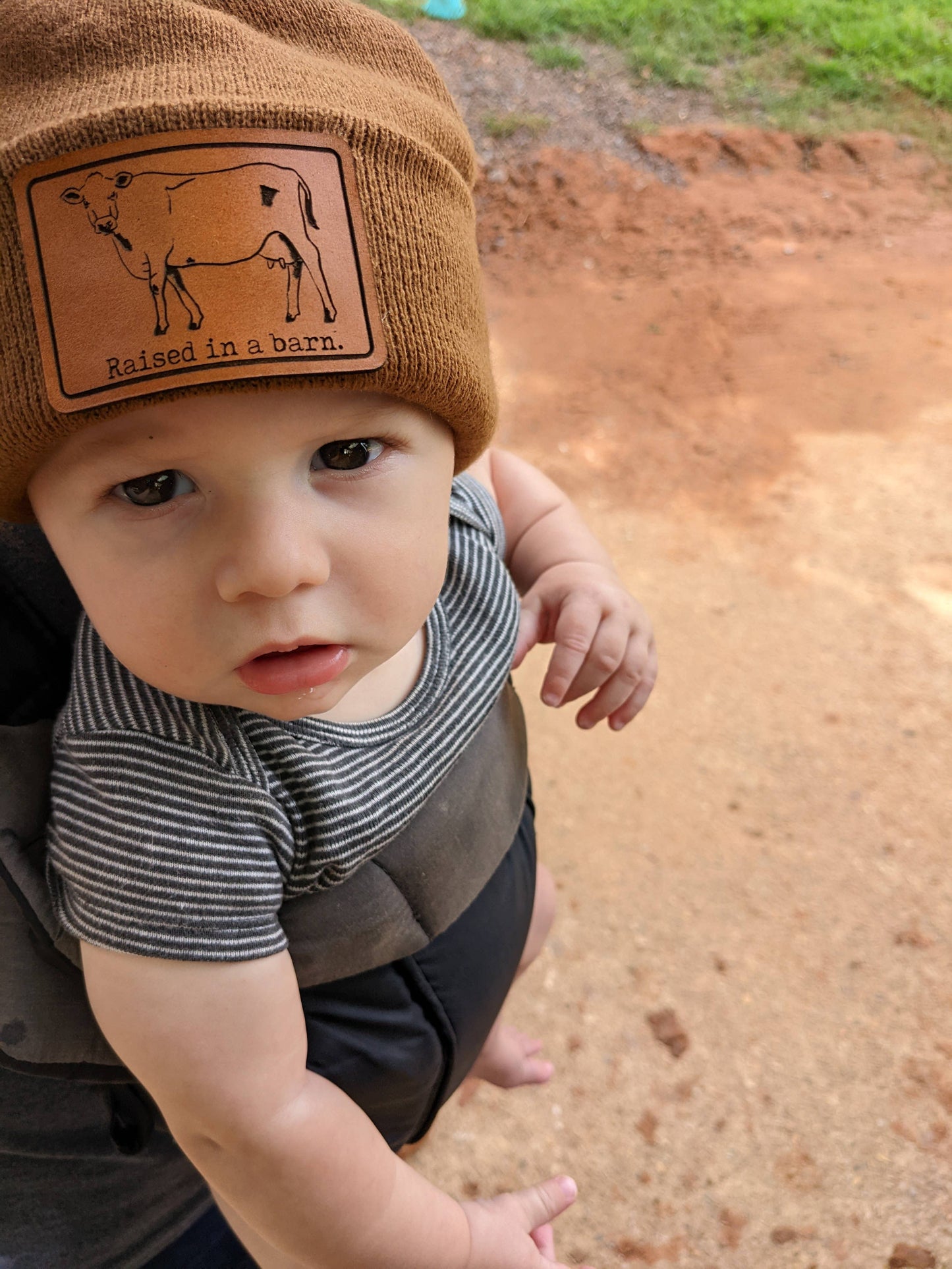 Raised in a Barn Cow Country Western Hat for Kids Rural Farm