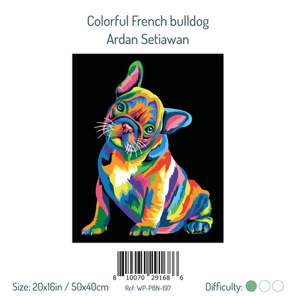 Colorful French Bulldog - Paint by Numbers kit - Graduation Gifts 2024