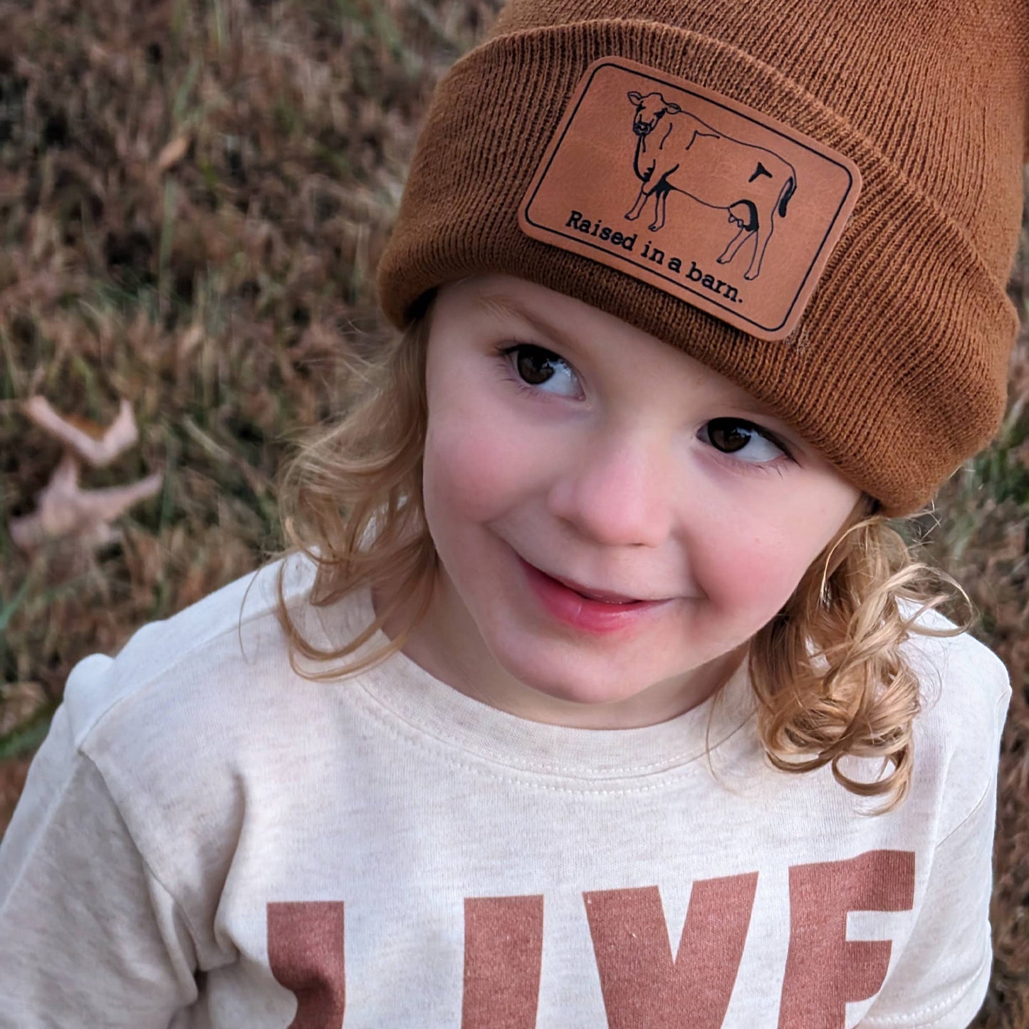 Raised in a Barn Cow Country Western Hat for Kids Rural Farm