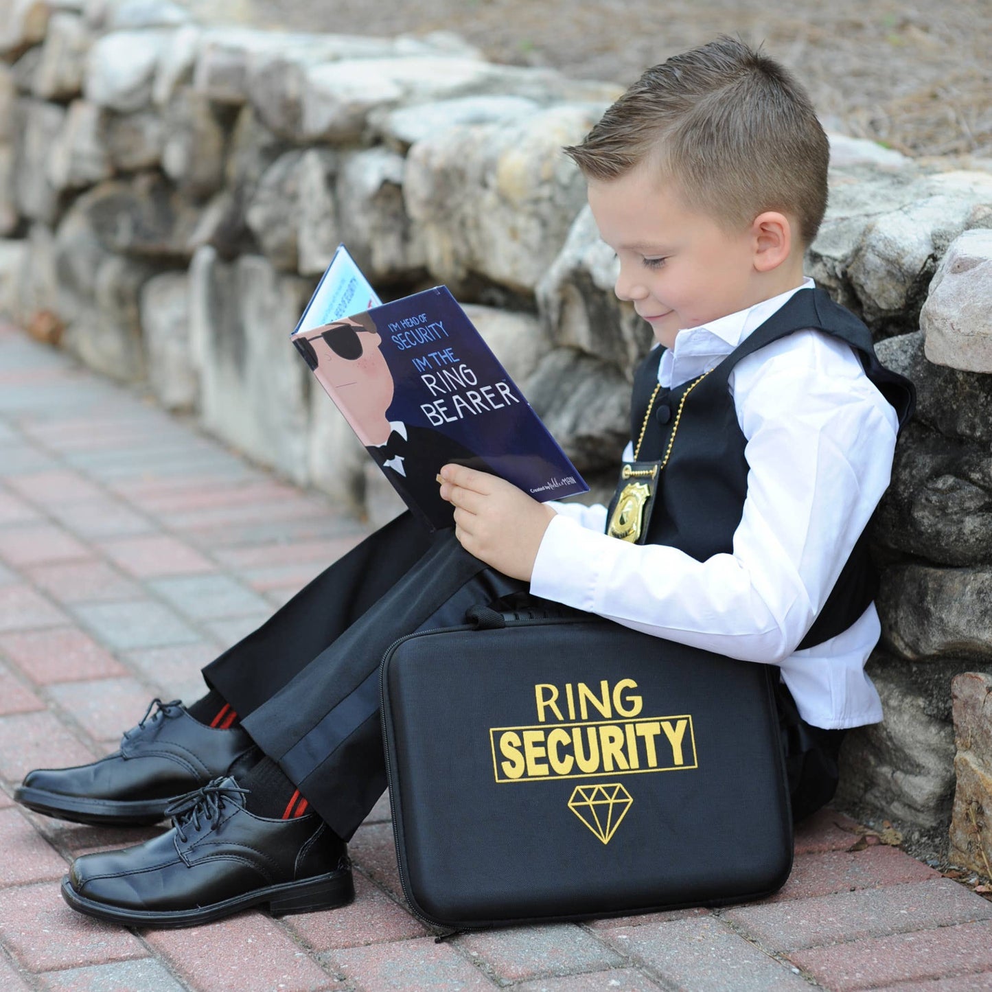 Ring Bearer Gift Set w/Story Book, Badge and Briefcase