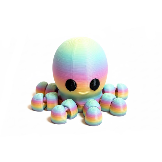 Octopus (Rainbow) • Mini 3D Printed Articulated Animal • Flexi Animals • Pocket Pets • Pocket Pals • Desk Pets [#41]*