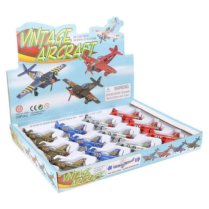 5" Diecast Pull Back Vintage Plane