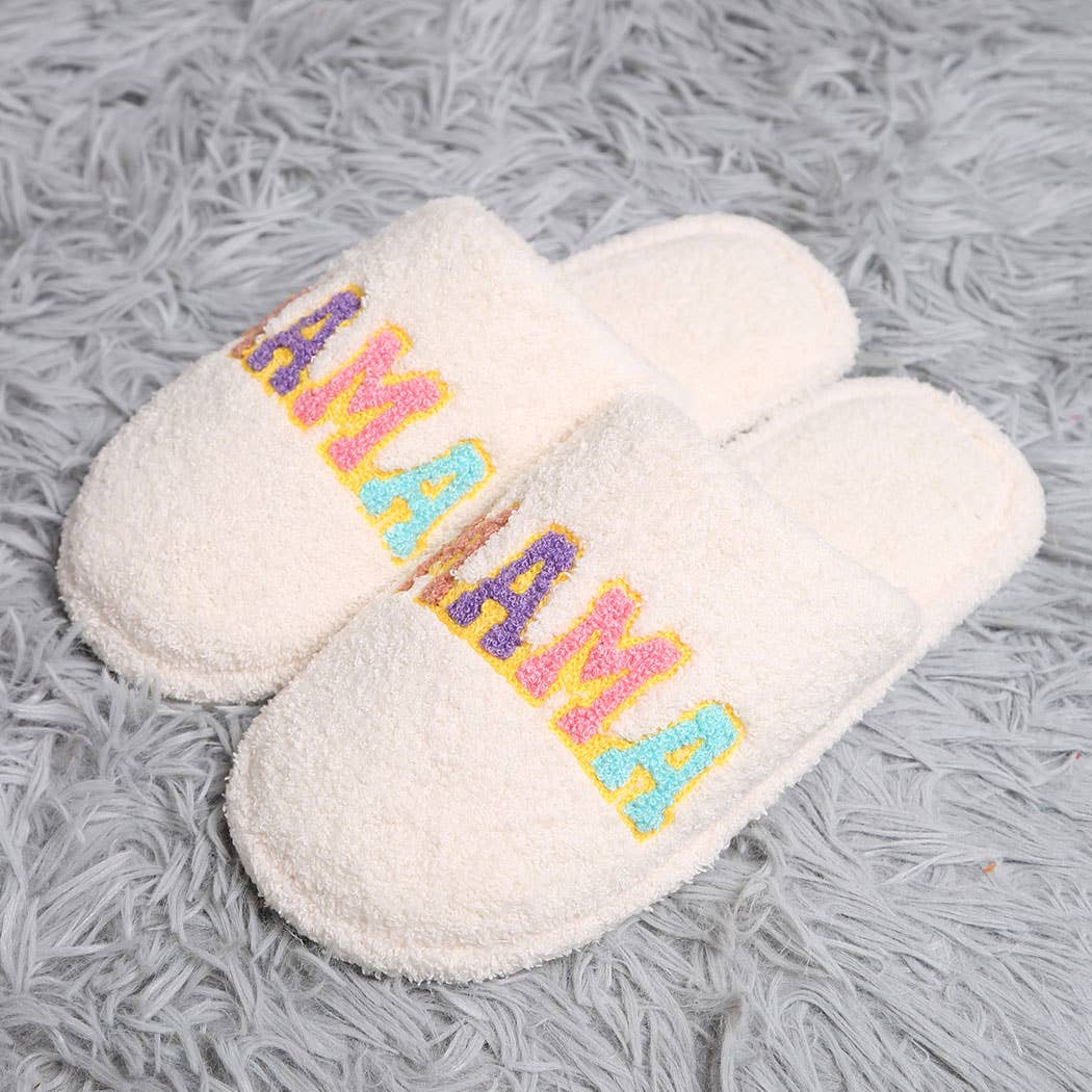 Colorful MAMA Lettered Home Slippers