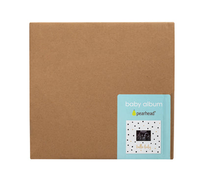 Baby Photo Album with Guided Journal Pages, White Polka Dots