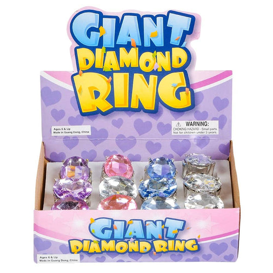 GIANT FAUX 1" DIAMOND RING