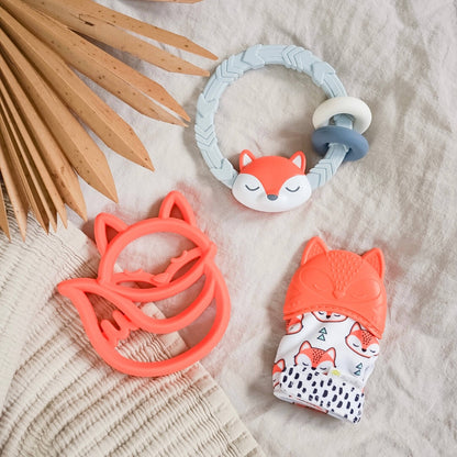 Ritzy Rattle Silicone Teether Rattles: Fox