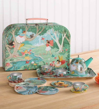 15-Piece Tin Tea Set - Assorted Styles Available: Woodland