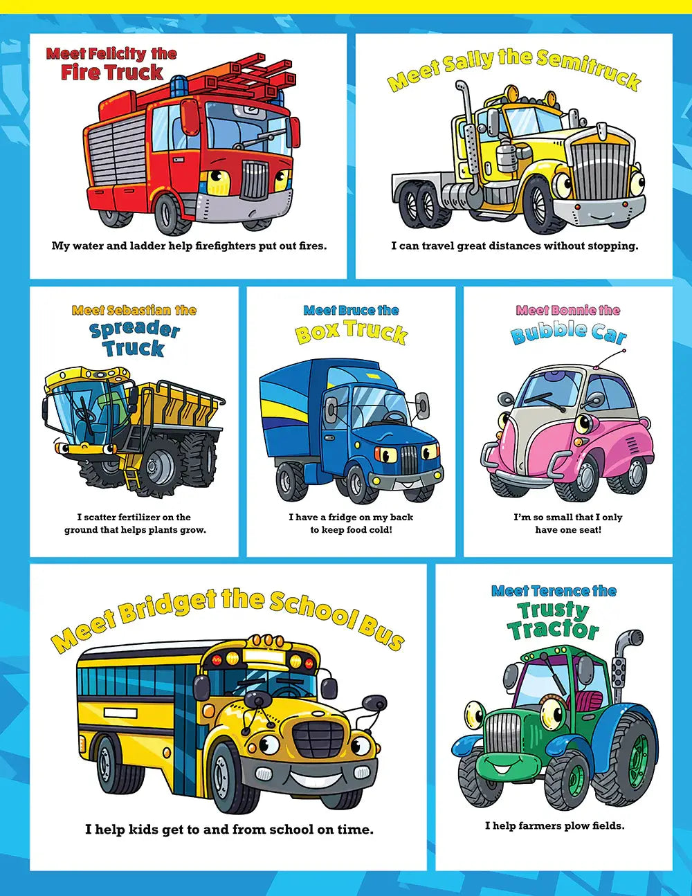 Coloring Book - Super Cool Trucks, Tractors, and Cars