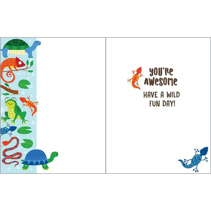 Birthday Greeting Card - Turtles and Lizards-Kids