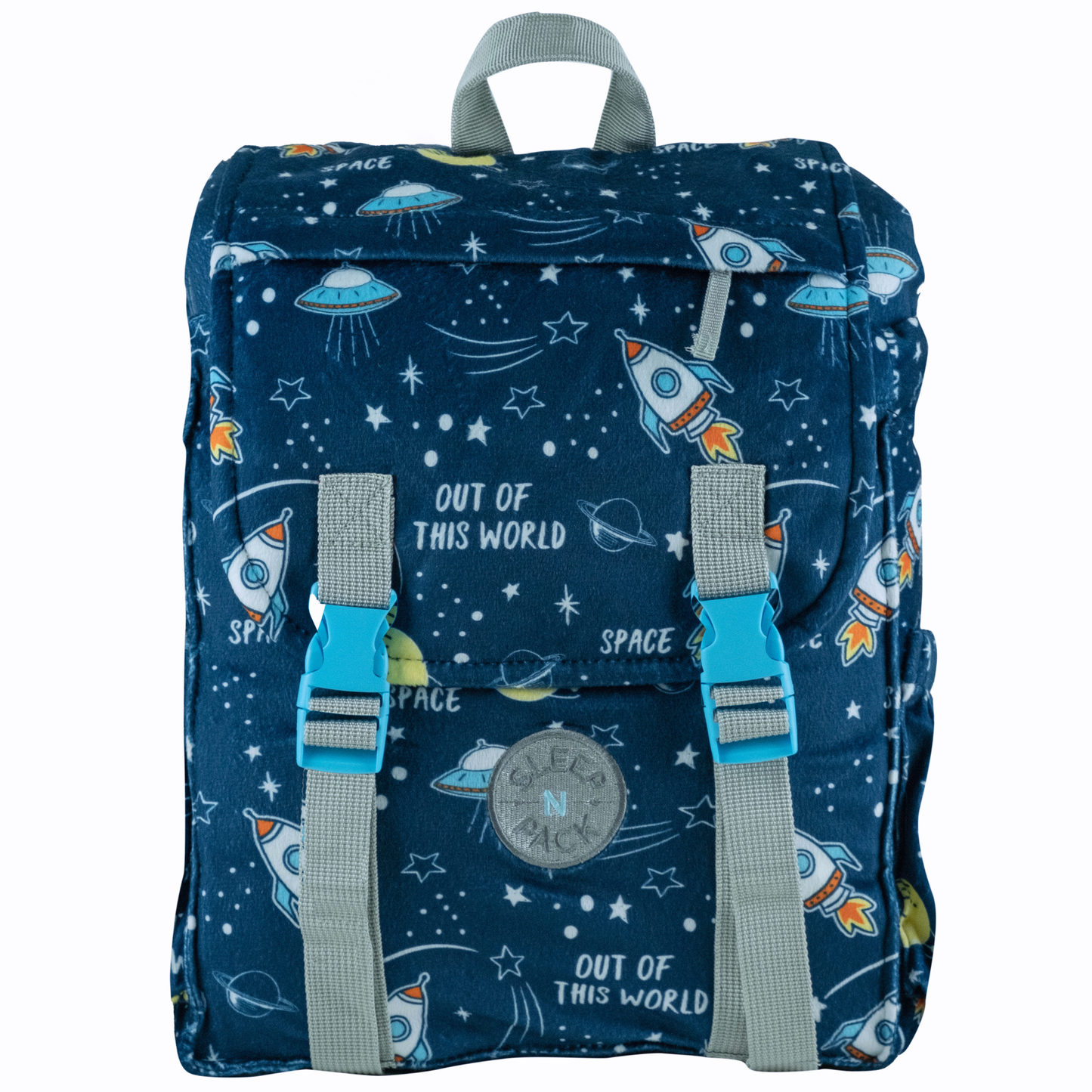 Packable Kid's Space & Rockets Sleeping Bag with Backpack