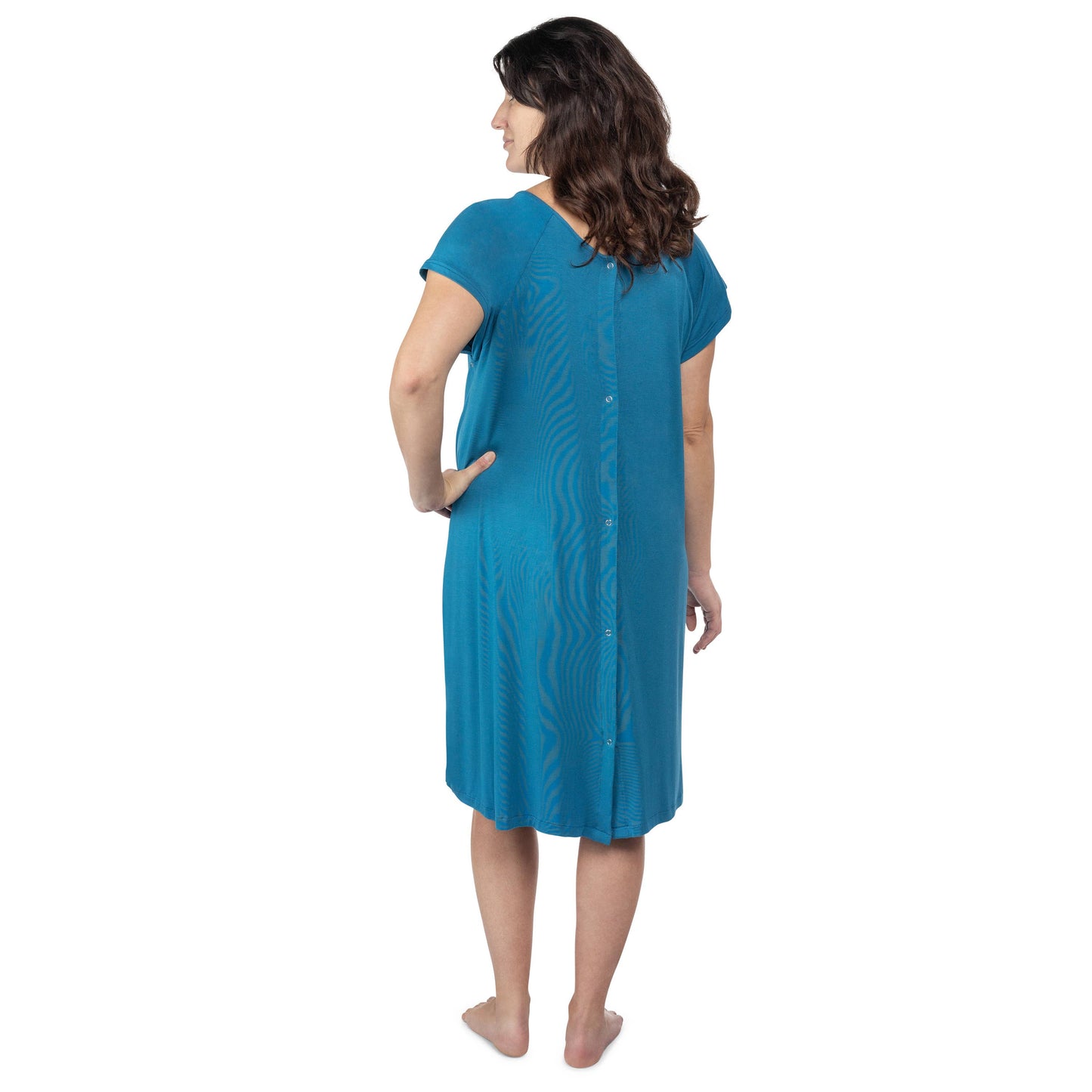 Blue Maternity Mommy Labor and Delivery/ Nursing Gown