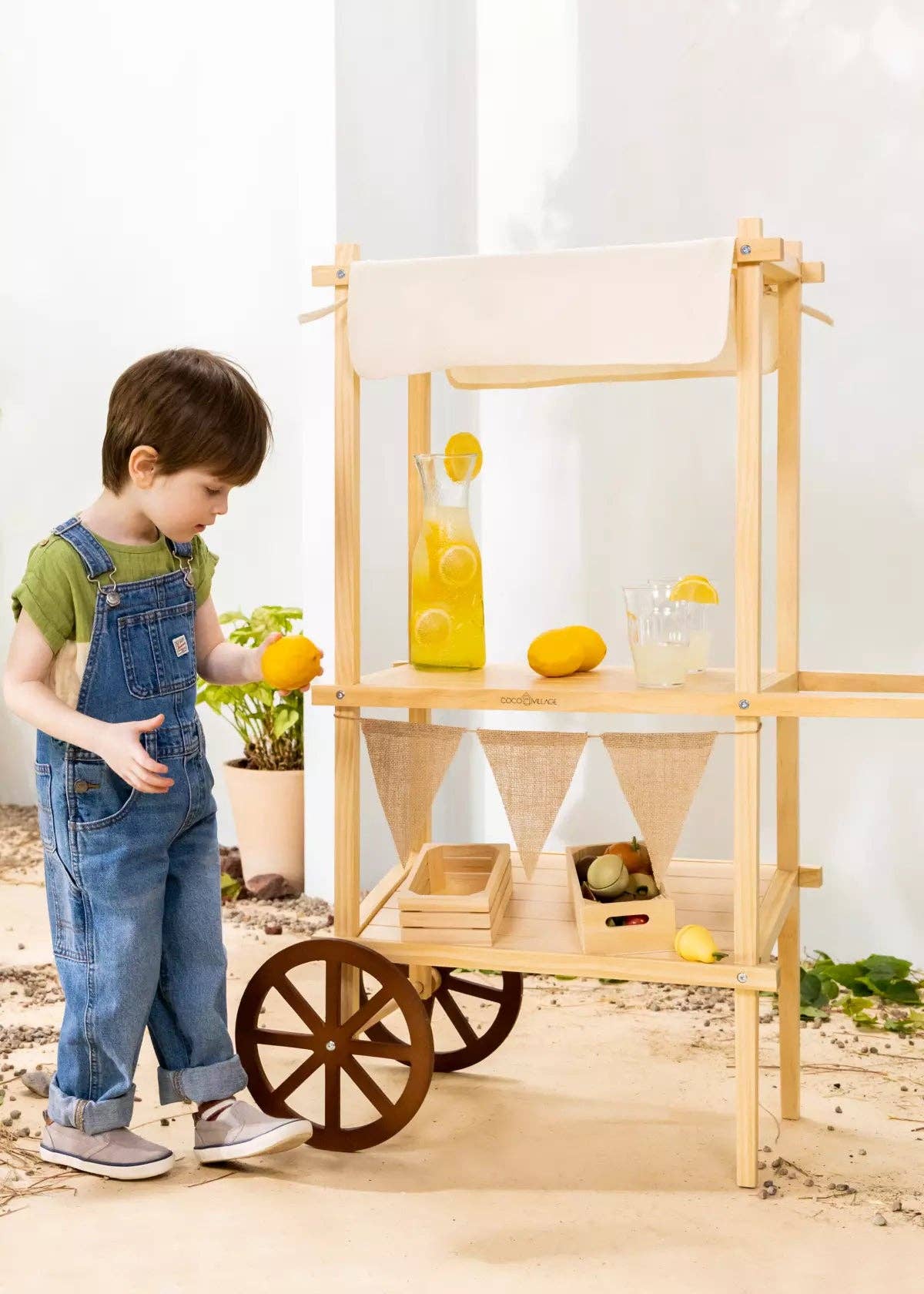 Mini Wooden Play Market Stand