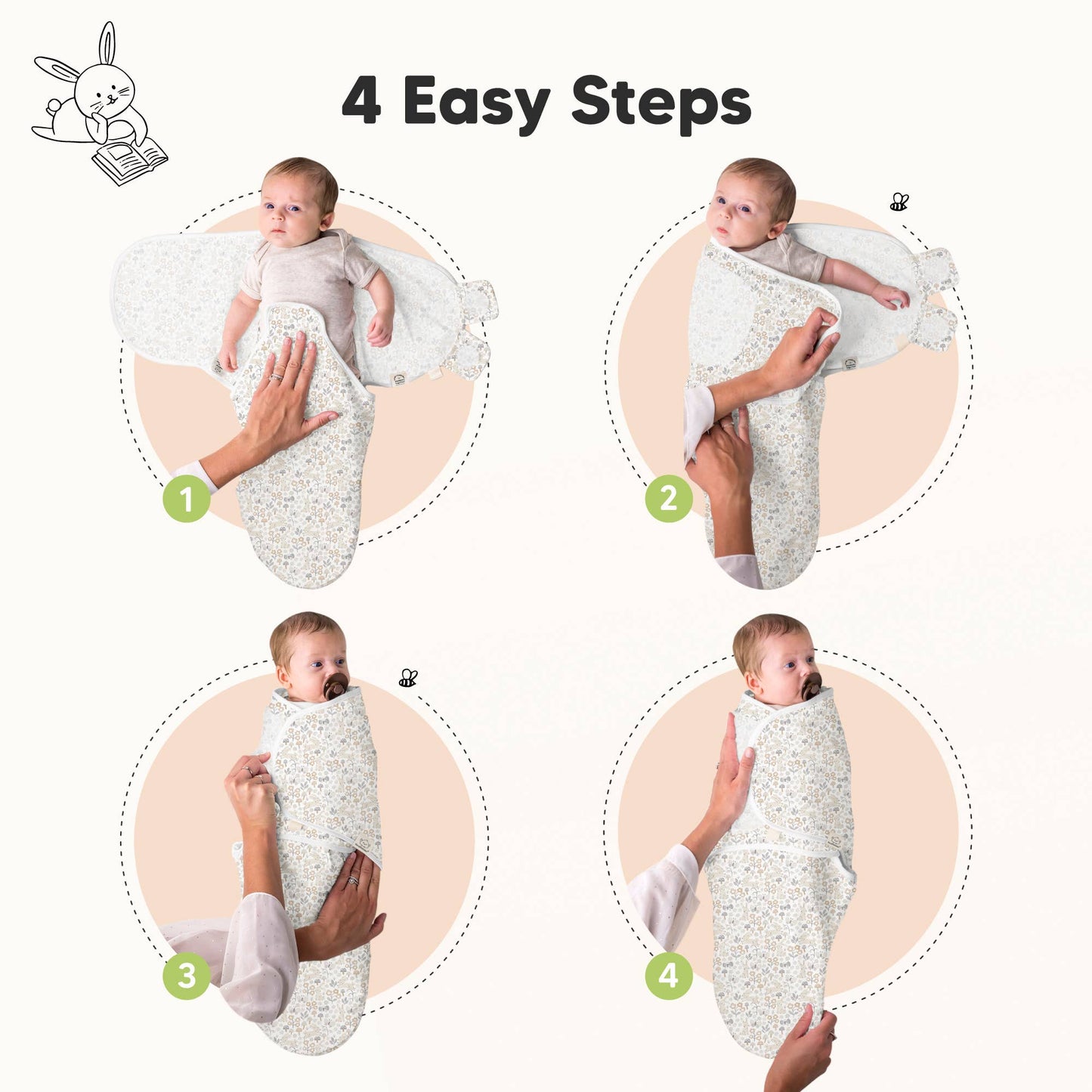 3pk Soothe Baby Swaddles Sleep Sack for Newborns - Prairie