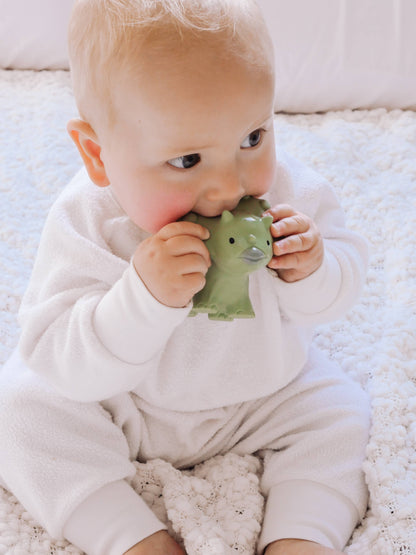 Trice Dinosaur Natural Rubber Teether, Rattle & Bath Toy