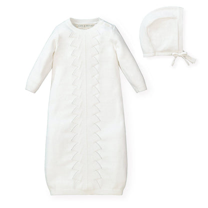 Sweater Gown and Bonnet Set {Soft White}