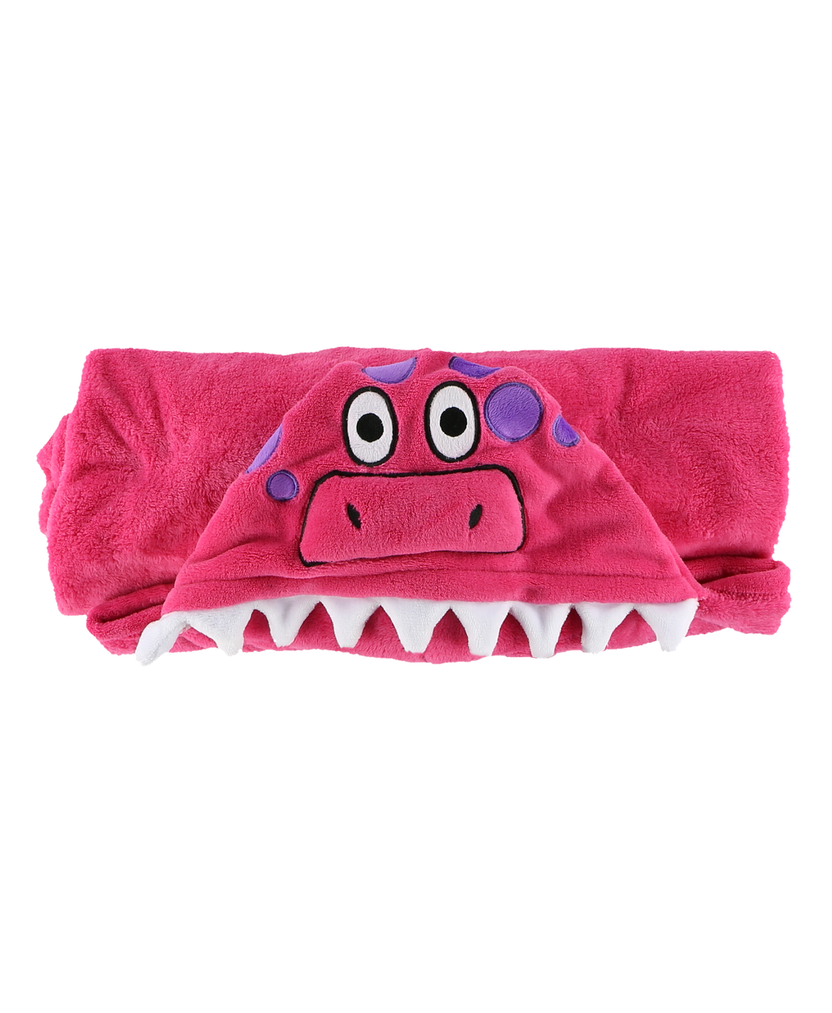 Wearable Hooded Fleece Blankets For Kids - Pink Dinosaur
