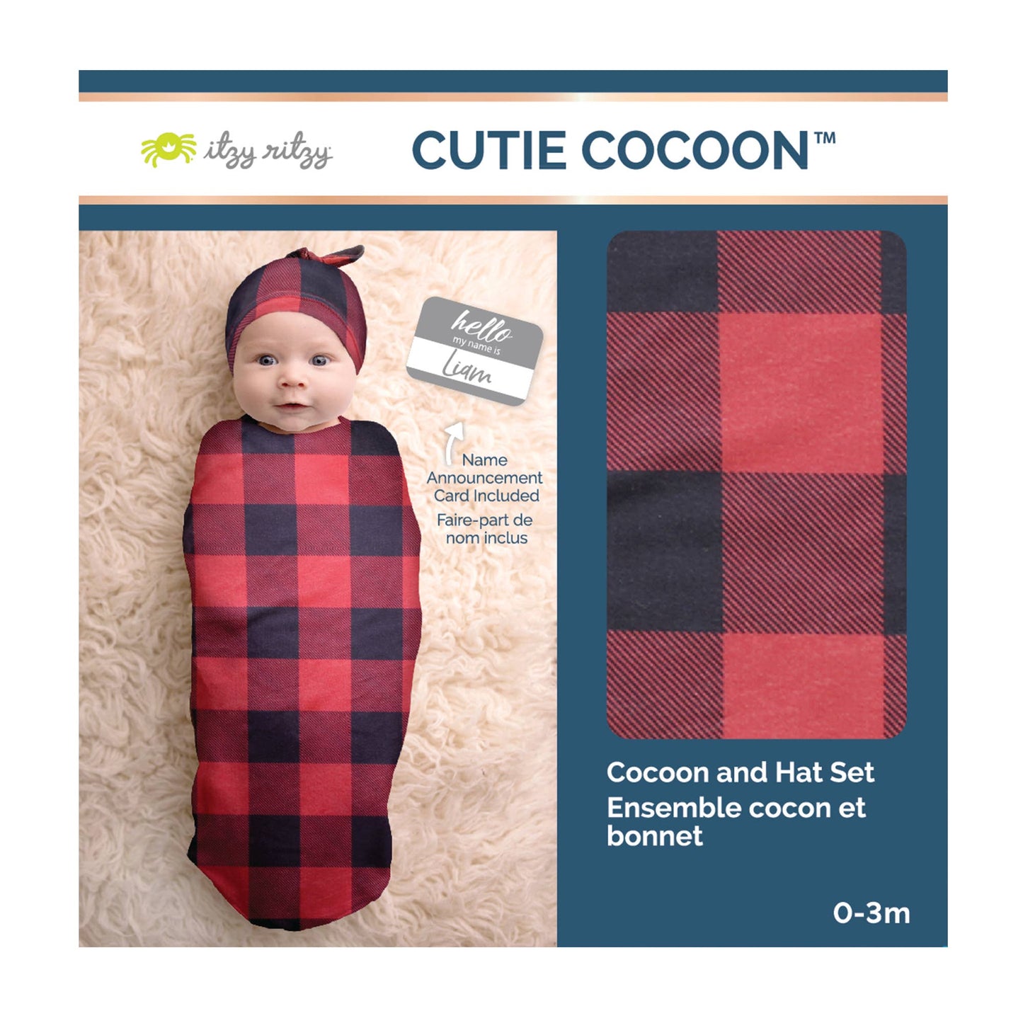 Cutie Cocoon™ Matching Cocoon & Hat Sets: Buffalo Plaid