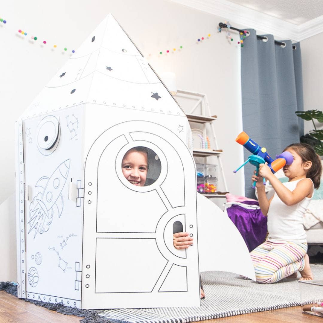 The Rocket Box Coloring Cardboard Playhouse Toy for Kids