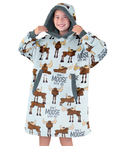 Wearable Blanket – Don't Moose With Me Kid Blanket Hoodie