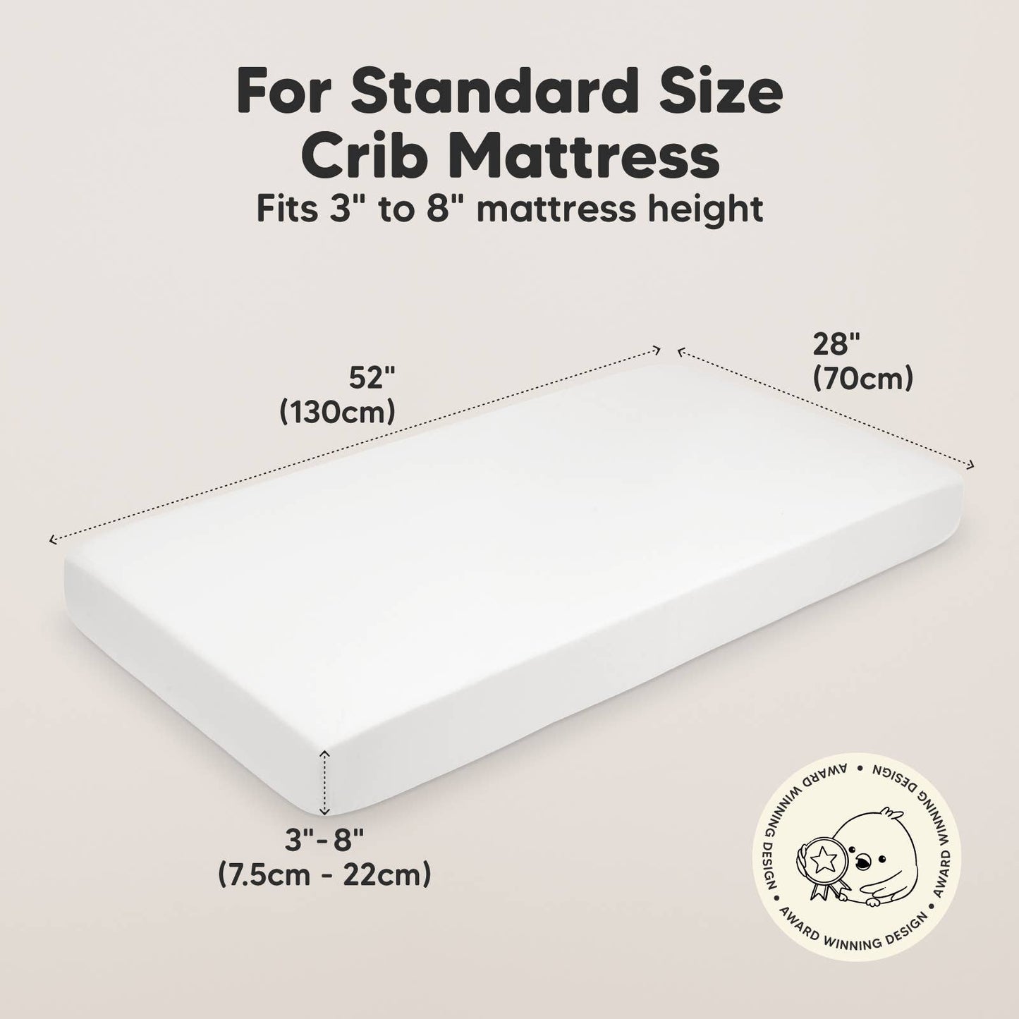 2-pack Organic Cotton Fitted Crib Sheet (Soft White)