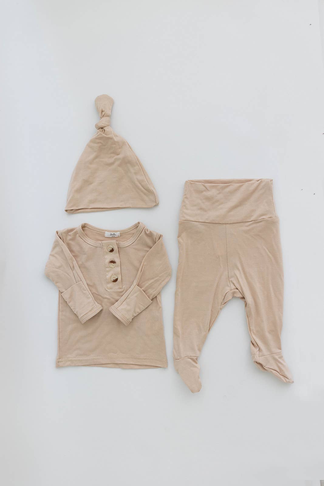 Top & Bottom Baby Outfit (Newborn - 12 months sizes) - Sand