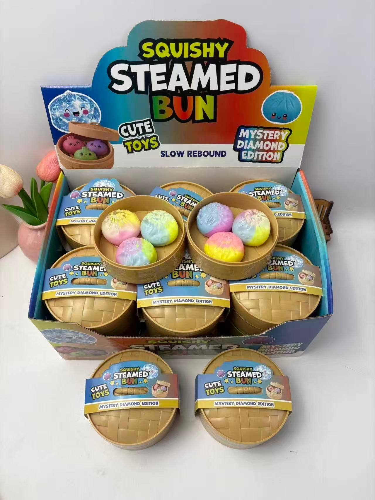 3-in-1 Mini Rainbow Squishy Dumpling Toy; Trending; HOT; Bun