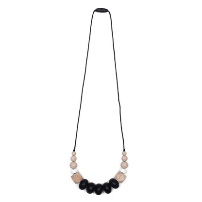 Harper Teething Necklace - Black/Oatmeal