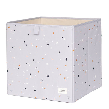 Recycled Fabric Storage Cube - Terrazzo Colors: Green Terrazzo