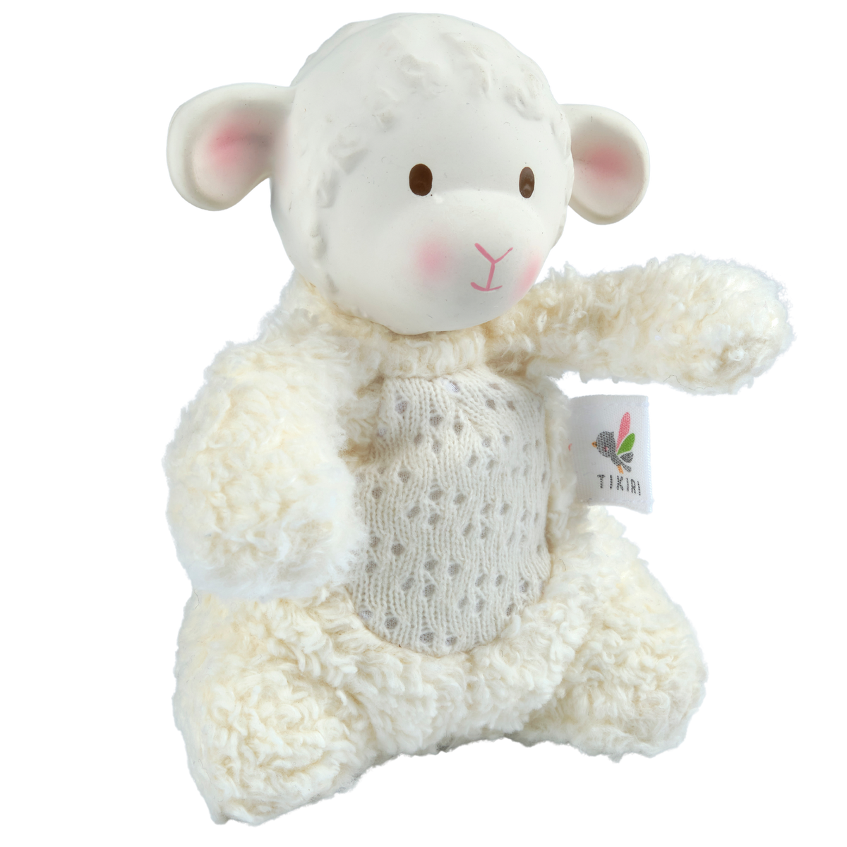 Bahbah the Lamb Baby Soft Toy w/ Natural Rubber Teether Head