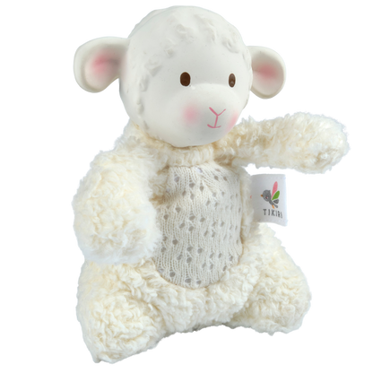 Bahbah the Lamb Baby Soft Toy w/ Natural Rubber Teether Head