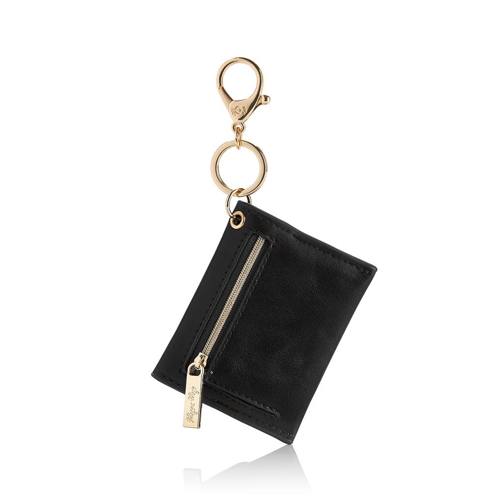 Black Itzy Mini Wallet™ Card Holder & Key Chain Charm