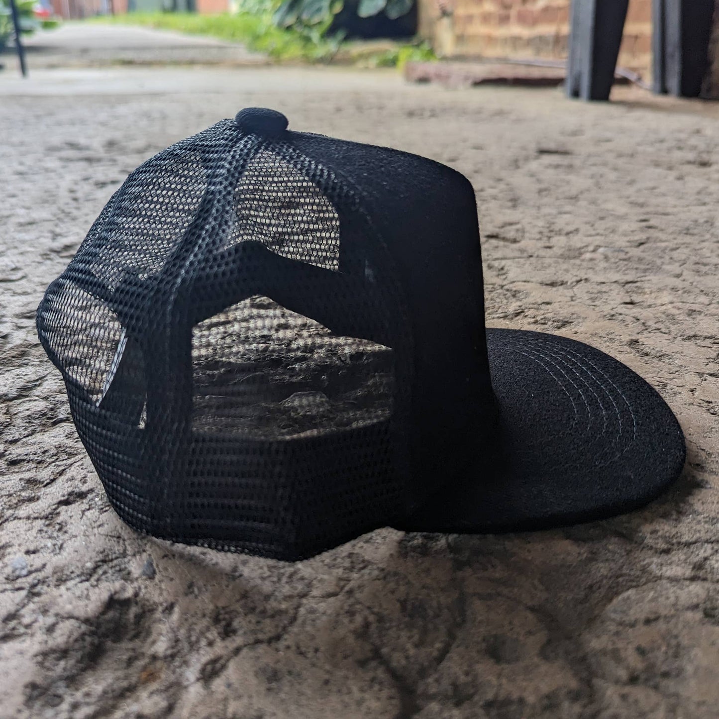 YOUTH "Raised in a barn" Cow, Black Mesh Trucker Hat