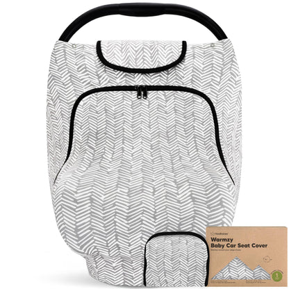 KeaBabies Warmzy Baby Carseat Cover (Herringbone)