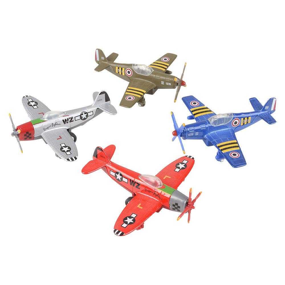 5" Diecast Pull Back Vintage Plane