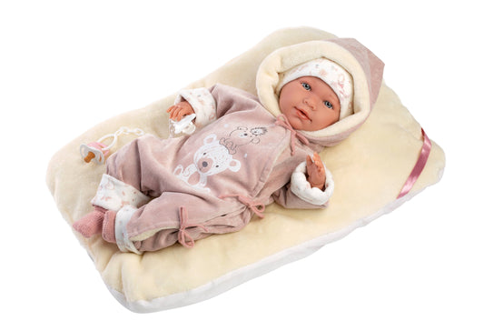16.5" Articulated Newborn Doll Kim with Cushion