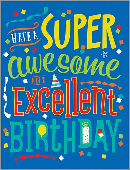 Birthday Greeting Card - Super Awesome Birthday-Kids