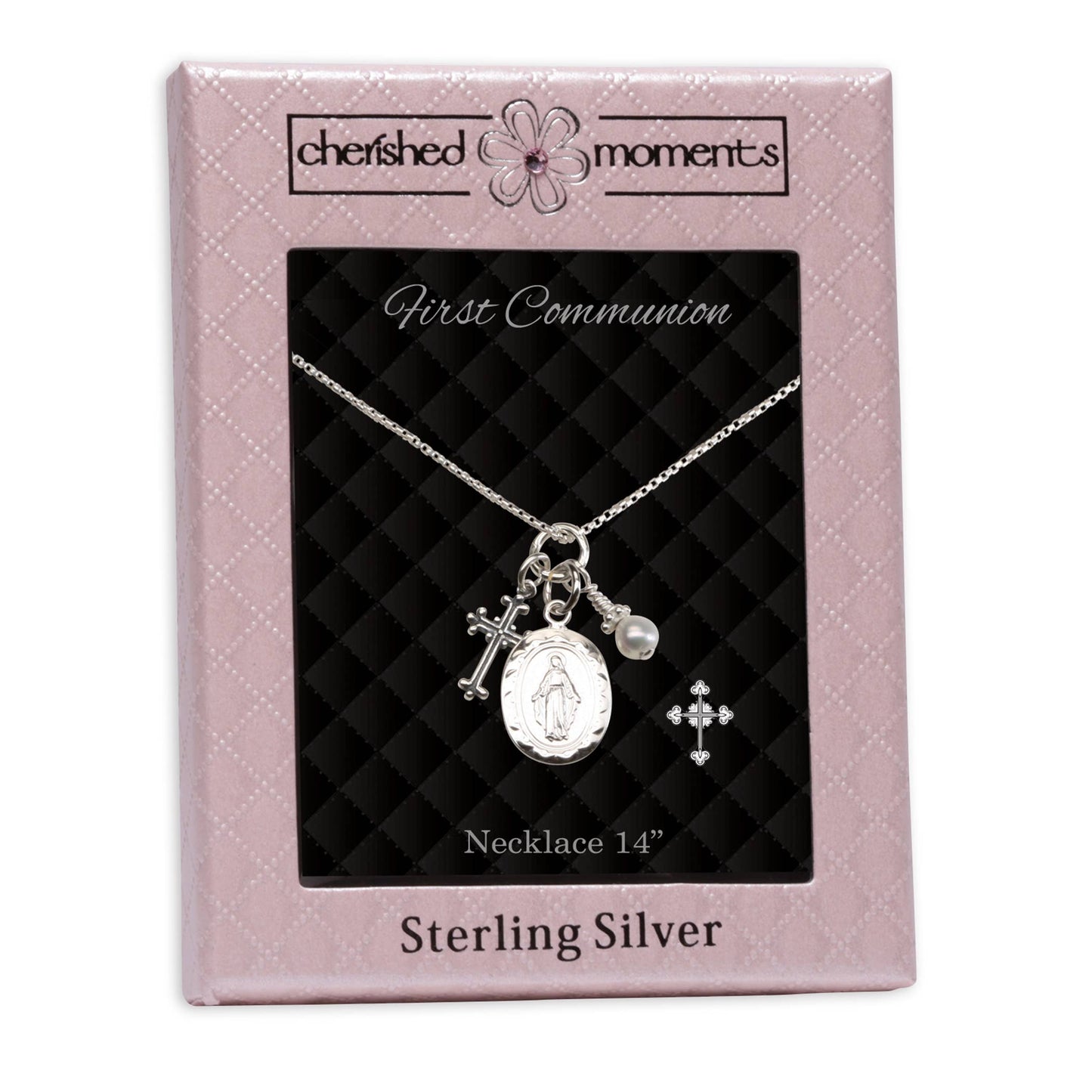 First Communion Miraculous Medal Necklace for Girls & Kids