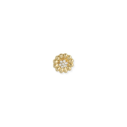 Literary Quotes Gold Crystal Flower Post Earrings