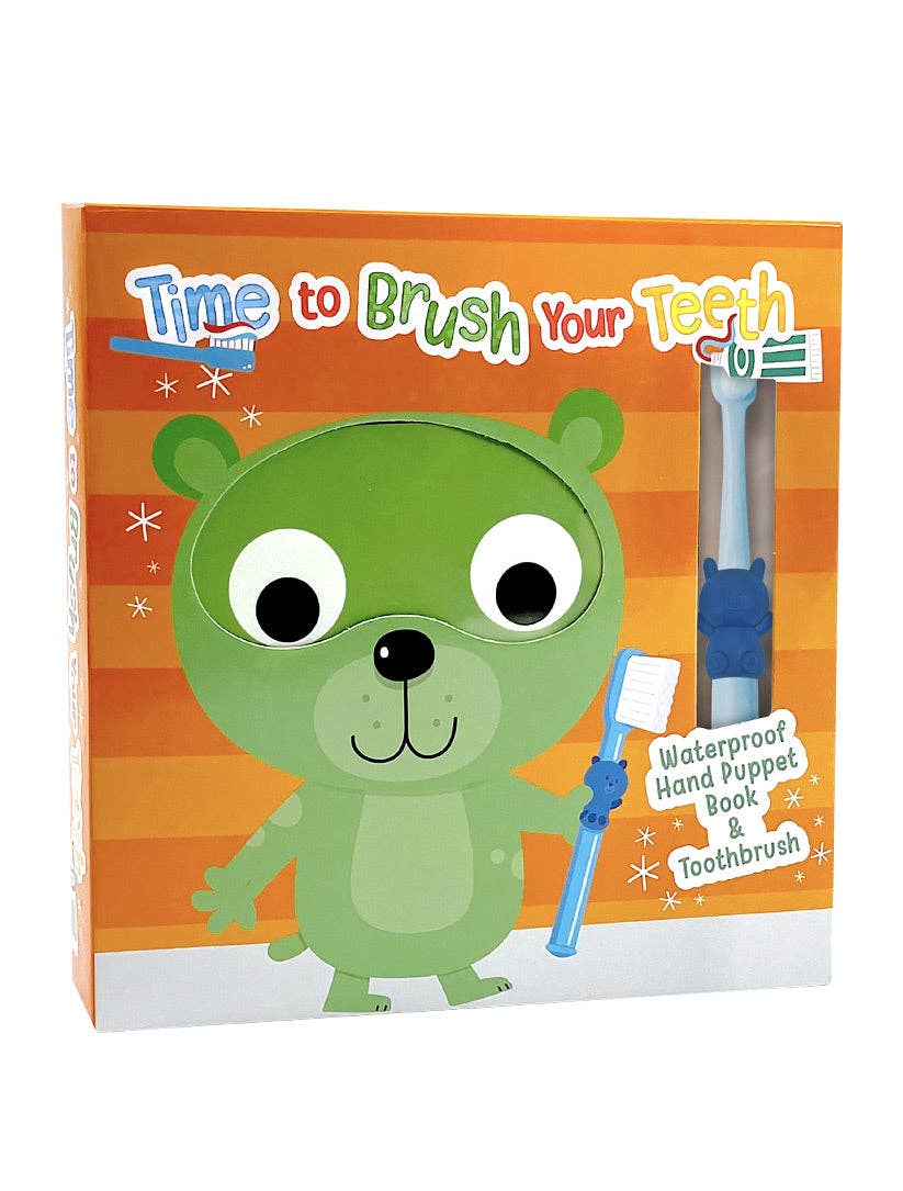 Time to Brush Your Teeth - Children's Waterproof Hand Puppet Book and Toothbrush