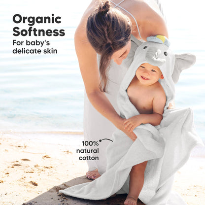 Playpals Hooded Baby Bath Towels for Newborn-Ethan